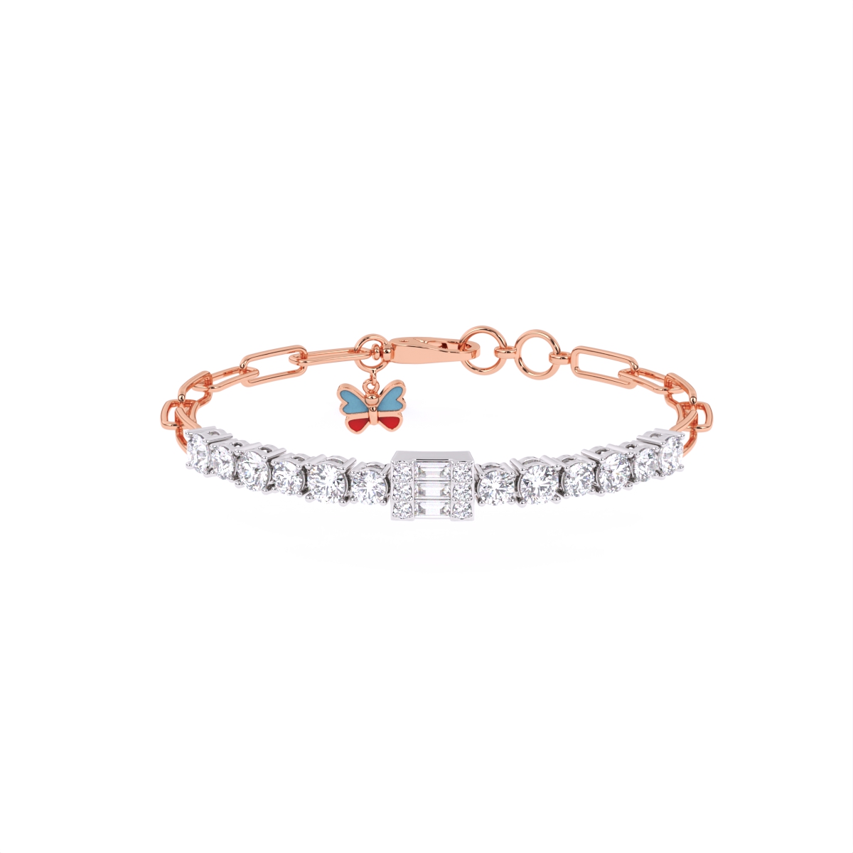 Sparkling Line Diamond Chain Bracelet